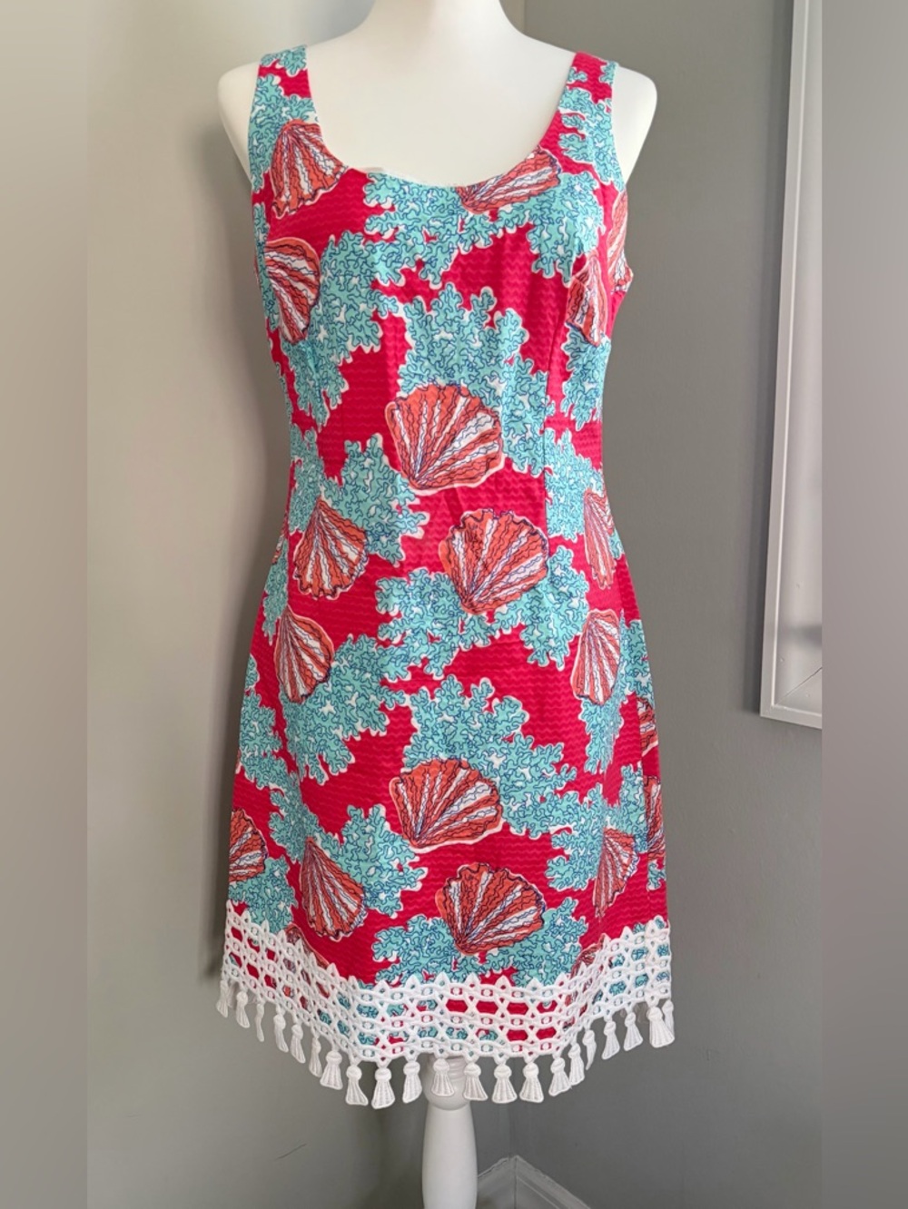 Lilly Pulitzer Pink & Aqua Tie-Dye Shift Dress - Picture 3 of 8